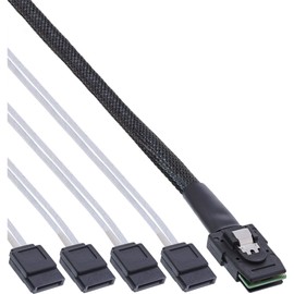 InLine® 27610 0.75m Serial Attached SCSI (SAS) cable - Serial Attached SCSI (SAS) Cables (Mini SAS SFF8087, 4xSATA, Male/Male, Red, 0.75 m)