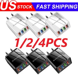 Unbranded US 4 Port Fast Quick Charge QC 3.0 USB Hub Wall Home Charger Power Adapter Plug - Gray*1(Only one!)