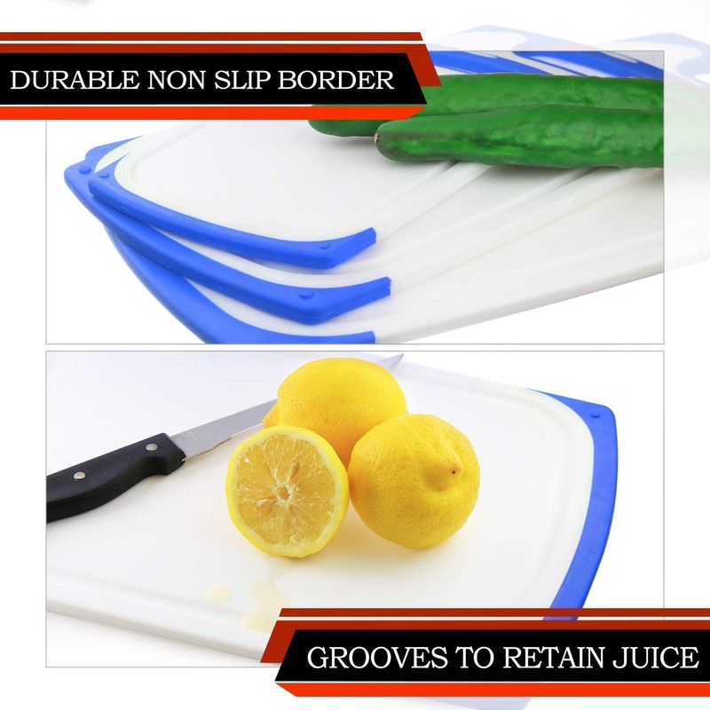 Cutting Boards for Kitchen, Plastic Chopping Board Set of 3