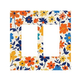 Annisrak Nature Flowers Botany Plant Art Floral Decorative Outlet Covers 2 Gang Double GFCI Rocker Light Switch Cover Plate Electrical Wall Panels for Bedroom Bathroom Decor