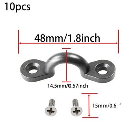 Runseaway 10PCS Kayak Pad Eye Deck Loops Tie Down with Screws, Nylon Bungee Deck Loops Tie Down Pad Eye for Kayak Rigging Boat