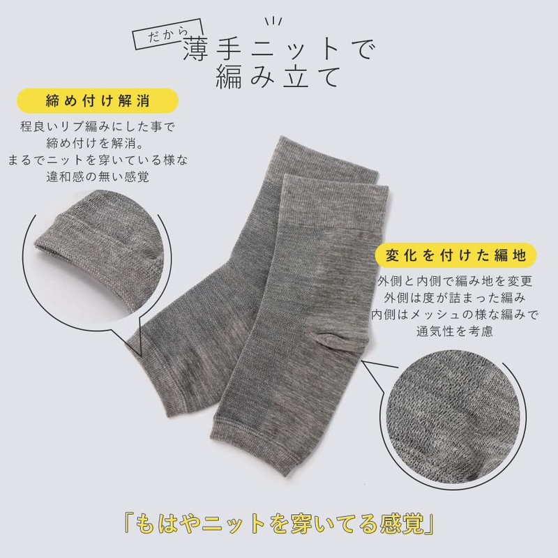 SUMIyarn Knee Supporter, Non-Restrictive, Thin, Thermal, Warm, Far Infrared Effect,