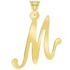 Jewelry America Solid 14k Yellow Gold Uppercase Script Initial M