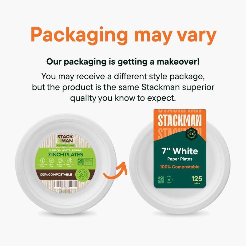 100% Compostable Paper Plates 10 Inch Bulk [500 Count] Heavy-Duty