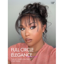 LUVME HAIR 360 Full Lace Wig 18 Inch Body Wave Hair Long Lace Frontal Wigs Human Hair 360 Lace Front Glueless Human Hair Wig Pre Plucked Long Wigs Black Wig For Women