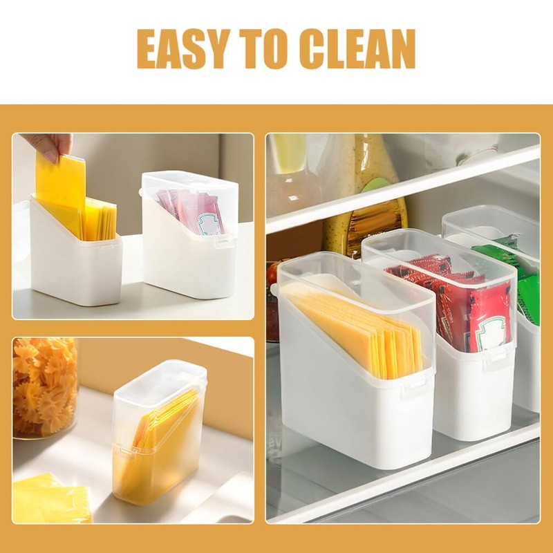 Alipis Cheese Storage Container for Fridge, 2Pcs Sliced Cheese Holder