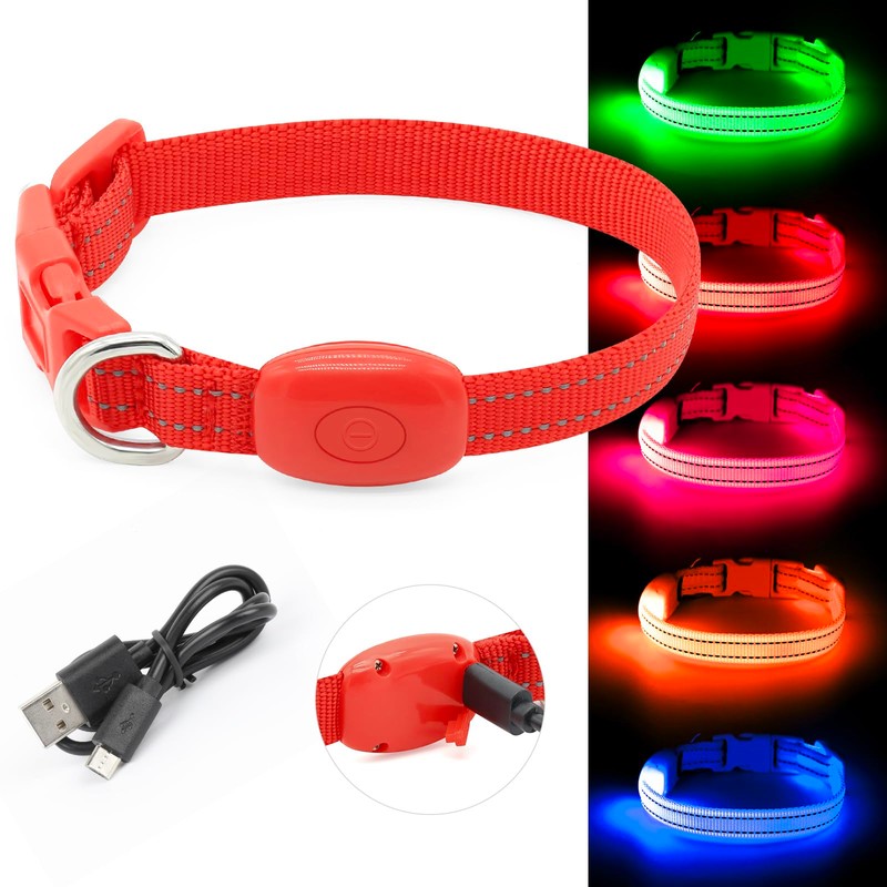 BSEEN LED Dog Collar - Rechargeable Light Up Dog Collar