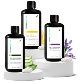 Juman Dead Sea Body Massage Oil Set | Enriched with Olive, Sweet Almond and Other Essential Oils | Therapeutic Massage Oil | Stimulates Blood Circulation & Helps Relaxing | Pack of 3