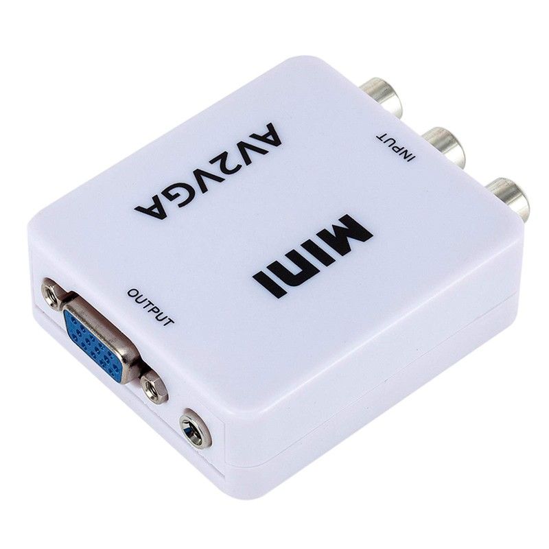 Wscoficey Mini AV2 VGA Video Converter Box AV RCA CVBS