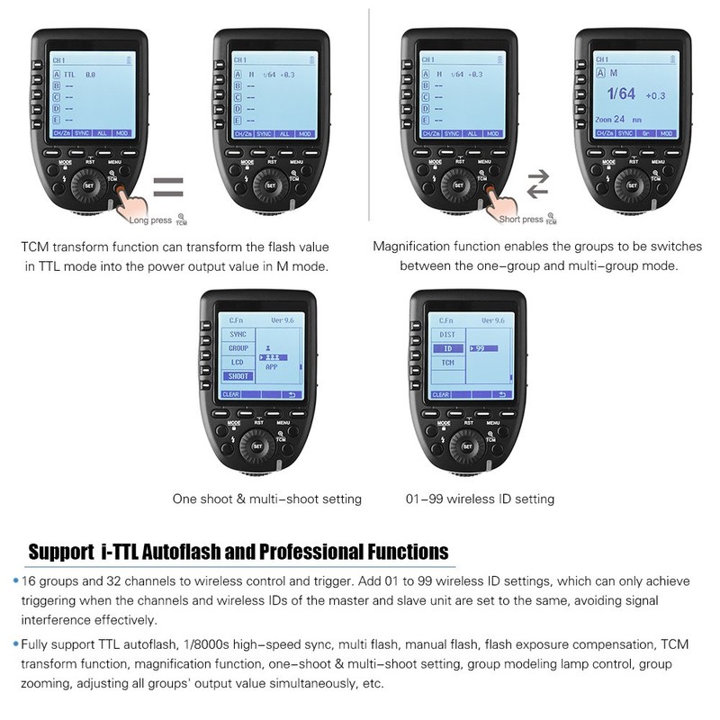 Godox Xpro-N i-TTL Flash Trigger Transmitter with Large LCD Screen