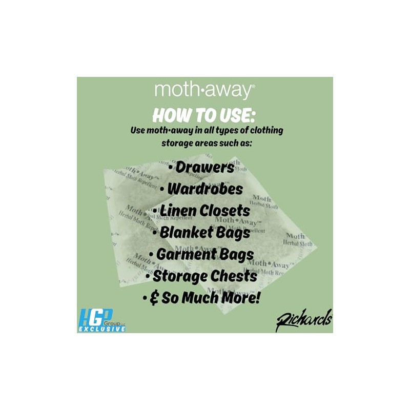 Moth Away Sachets - 24-Pack Natural Herbal Moth Repellent