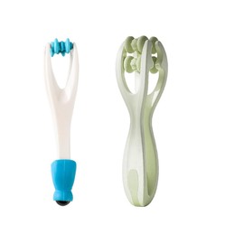 SGERUFZ 2 Hand- und Fingermassagegerät, Finger Massage Roller, Massageball mit Griff Körper, Muskel Entspannen Massagegerät, Selbstmassagerolle, Doppelseitiger Massageroller für Arthritis