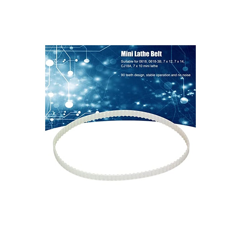 Lathe Geared Belt, 90 Teeth Mini Lathe Belt Replacement Lathe