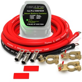 Dual Battery Isolator Kit 140Amp, Boat Battery Isolator, Automatic Multi-Voltage 12v or 24v Kit (VSR) Automatic Battery Disconnect Switch | Cars, RV, UTV, ATV, Marine Battery Isolator