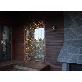 LED Lichtervorhang 1x2 m für Beleuchtungs-System 24 von Star Trading, Lichterkette schwarz für außen, 98 LEDs warmweiß, IP44