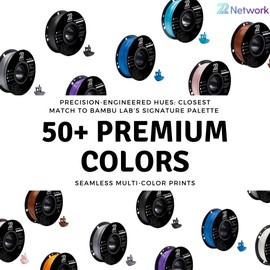 22 Network PLA 3D Printer Filament 1.75mm, 1kg Spool (2.2lbs), Dimensional Accuracy ±0.02mm, Fit Most FDM Printers (Black)