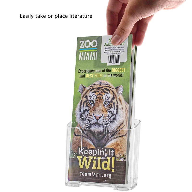 Marketing Holders Clear Brochure Pamphlet Holder with Hardware Wall Mount