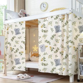 ITODA Students Dormitory Bunk Bed Curtain Dustproof Ventilation Blackout Cloth Mosquito Nets Single Bed Tent Curtain Bed Canopy Soft Sleep Privacy Protection Bunk Drapery
