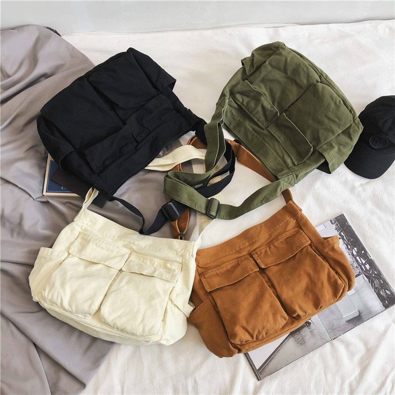 Tooling type shoulder messenger bag men and women ins canvas