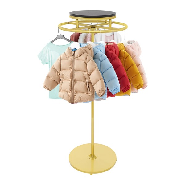 WsrrLun Round Clothing Rack, 360° Rotatable Garment Rack, Clothes Hanging