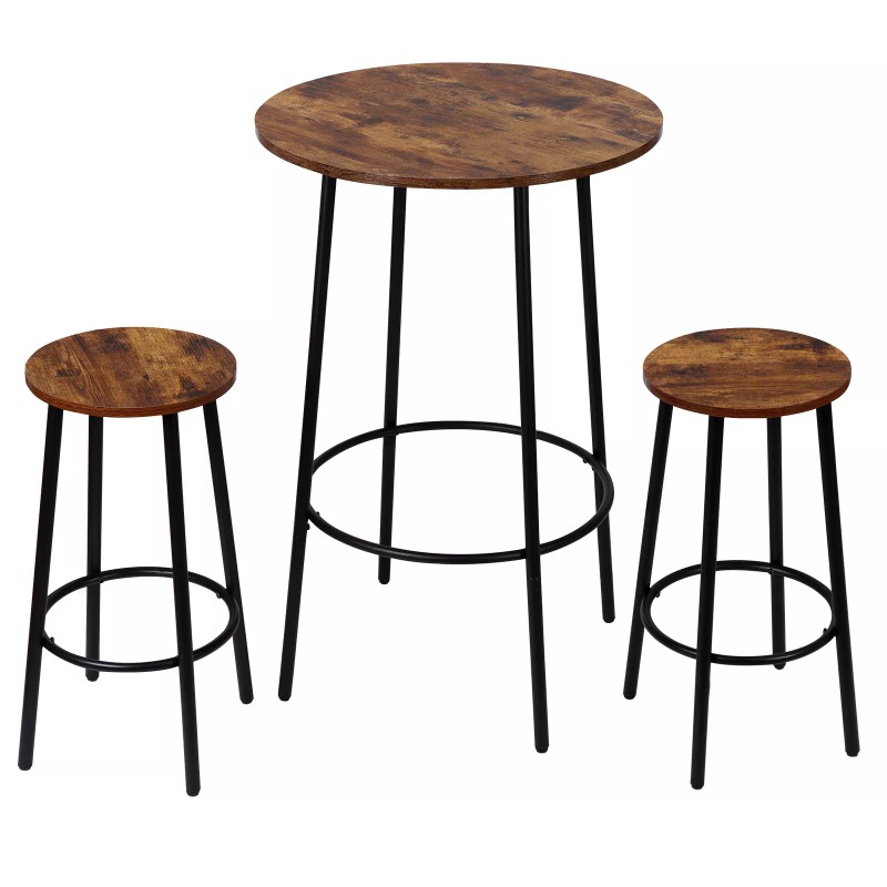 HomGarden 3 PCS Pub Dining Set Bar Table & Stools
