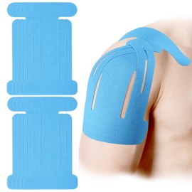 10pcs Kinesiology Tape for Shoulder, Breathable & Latex-Free Pre-Cut Kinesiology Athletic Tape Strips for Shoulder Support Stability Muscle Sports