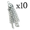 Lot 10 Silver Chain Tassel Charms Pendants for Jewelry Making