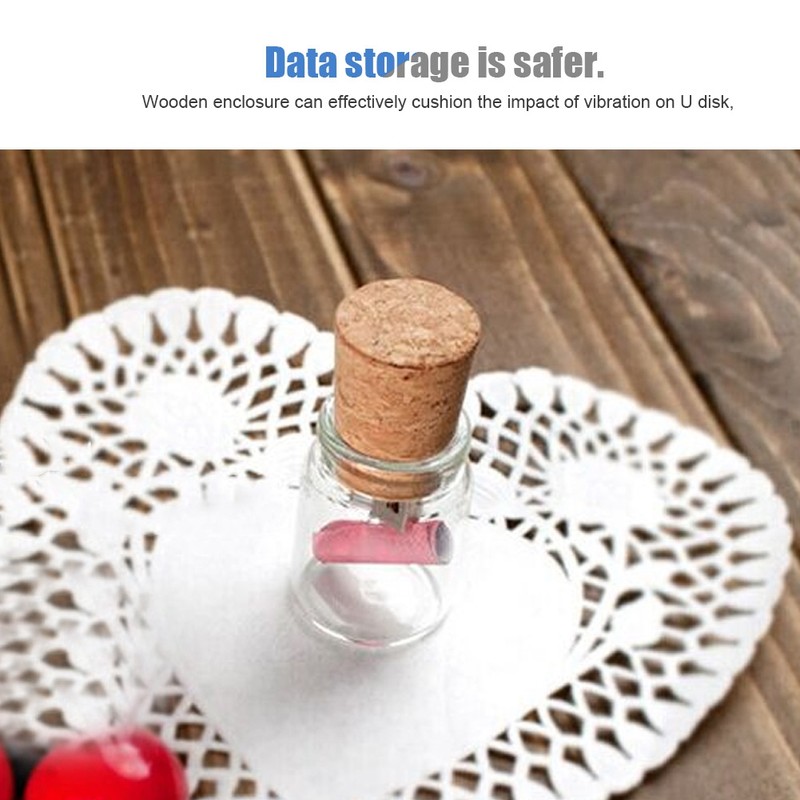 Wishing Floating Bottles USB2.0 Flash Drive Wood Flash Memory Stick