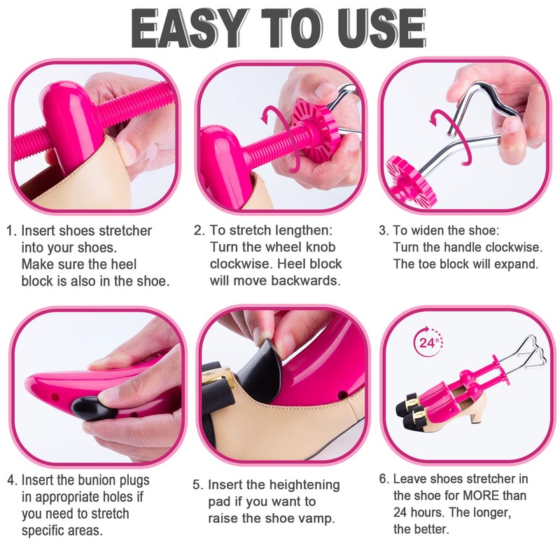 Fabulas Shoe Stretcher Women, 4-Way Adjustable Shoe Expander Widener Plastic