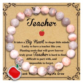 Vanleonet Teacher appreciation gifts,Teacher Day Gifts, Natural Stone Bracelet gifts for women