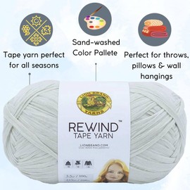 Lion Brand Rewind Elm 523-98 (6-Skeins - Same Dye Lot) Chunky Bulky #5 Polyester, Viscose Yarn for Crocheting and Knitting with Project Bag