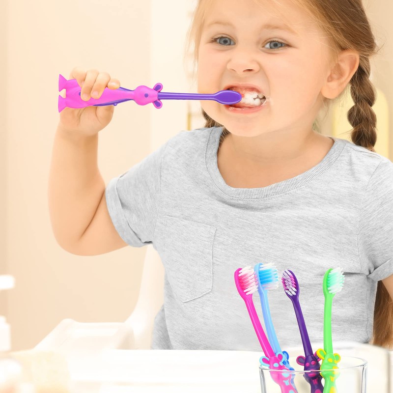 Gerrii Kids Toothbrushes Bulk Soft Lovely Little Kangaroo with Covers