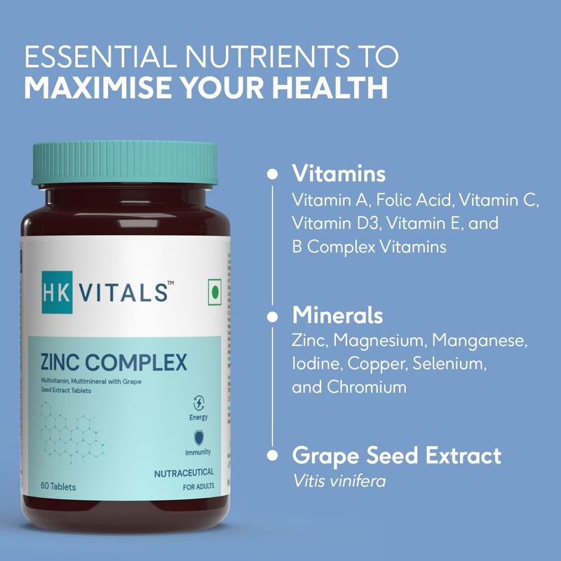 Generic Zinc Supplements (60 Tablets) | with Vitamin C, Vitamin