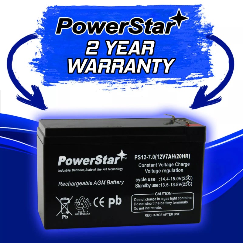 PowerStar 2 Pack - 12V 7Ah Battery RAZOR Scooter MX350