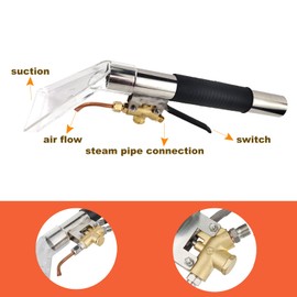 MuNanshan Stainless Steel Carpet Extractor Wand for Steam Car Cleaner, Truckmount Carpet Cleaning Machine Accessory, Upholstery Cleaning Tool for Furniture Auto Car Detailing