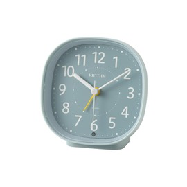 Rhythm (RHYTHM) Alarm Clock Analog Electronic Sound Alarm (with Snooze) Quiet Sound Continuous Second Hand Universal Design Font Light Blue 4.1×4.0×2.2 inches Refle R674 8RE674SR04