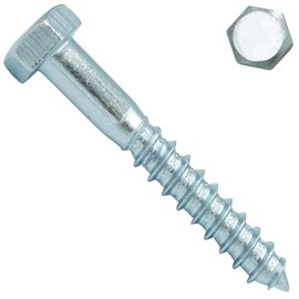 Hexagon Wood Screws 6 x 50 mm – Pack of 25 – DIN 571 / SC571 – Galvanised Steel – Key Screws SC-Normteile