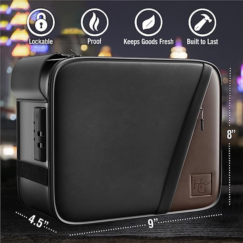 Herb Guard Leather Large Case with Combination Lock (Holds 2