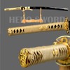 Handmade Gold Blade Japanese Samurai Sword Hand Etching engrave Gold