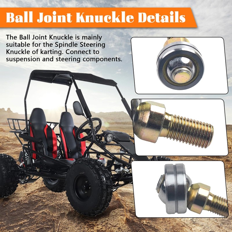 M10 26mm Ball Joint Knuckle fit for Coleman KT196 196cc