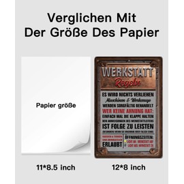 Putuo Decor Werkstatt Regeln Blechschild – Vintage Metallschild für Werkstatt, Garage, Männerhöhle, Mechaniker Deko