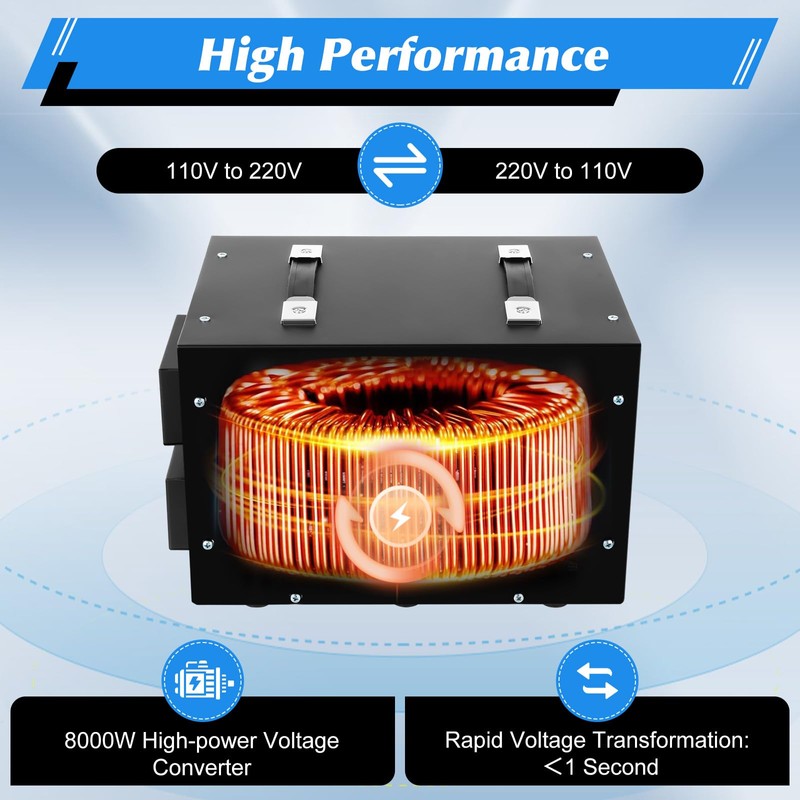 5000W/10000W Voltage Converter Transformer Step Up/Down 110V/220V Heavy Duty Voltage