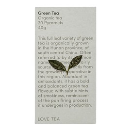 Love Tea Green Tea Pyramid Tea Bags, 20 Tea Bags