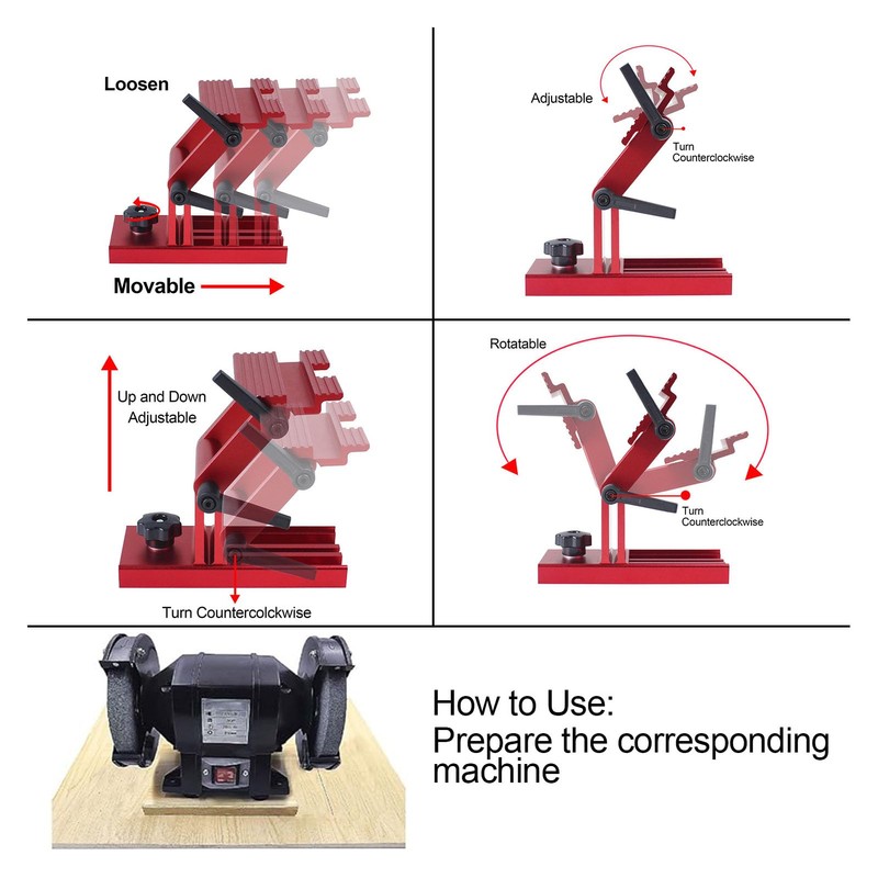 Adjustable Replacement Tool Tray Sharpening Device for 6 Inch or