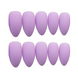 Press on Nails Medium Long, French Tip Fake Nails, Glossy False Nails with Glue Stickers, Stiletto Acrylic Full Cover Glue on Nails for Women and Girls 24pcs/set