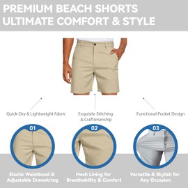 Golf Shorts Men Lightweight Outdoor Sports Travel Essential Camping Must Have Hiking Supplies,Dark Charcoal