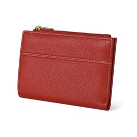 Wallet for Women Full Grain Leather - Small RFID Coin Purse Credit Card & ID Holder for Ladies,Bifold Wallets for Teenager (Nappa Orange)