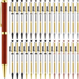 Colarr 30 Pcs Slimline Pen Kit Wood Turning Pen Kits Twist Pen Kit with Refill Lathe Turning Supplies for DIY Pen Making Office Supplies Friend Gifts(Multicolor)