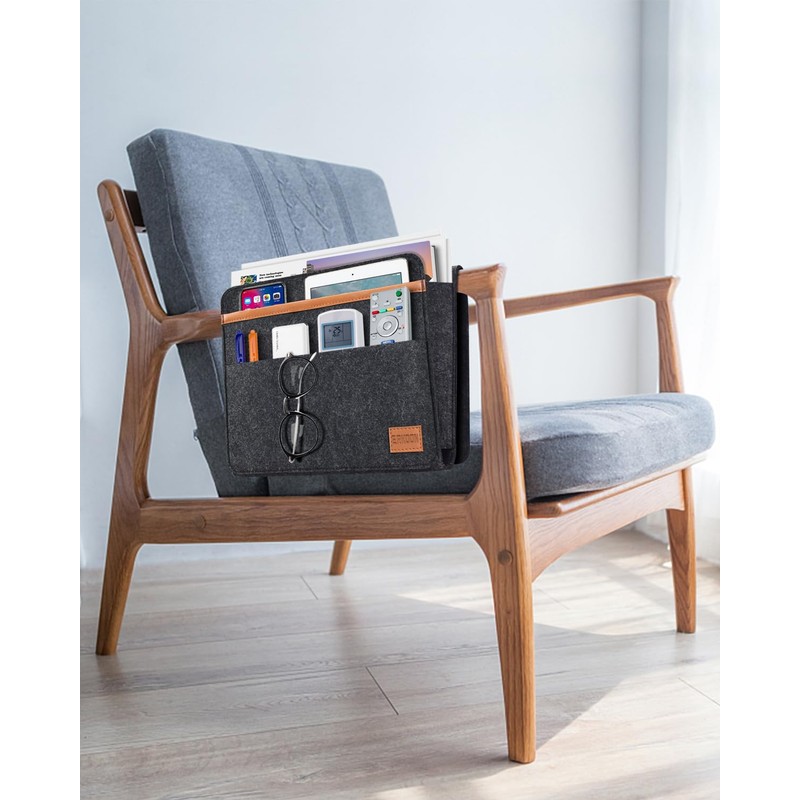 ERKOON Bedside Storage Pocket, Felt Bedside Caddy Thicker Bed Sofa
