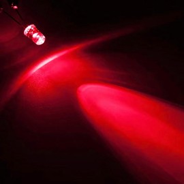 ABE 10pcs LED Light Emitting Diode with Built-in Resistor, 0.2 inch (5 mm) Resistor, DC3-15V Cannonball Type, Red Color, 10 LED Bullet-Type Red LEDs! Designed for Low Heating & Long Life at 620 - 630